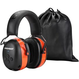 PROHEAR 037 Bluetooth Casque Anti Bruit,Musique Protection Auditive Rechargeable avec Sac Transport - Orange