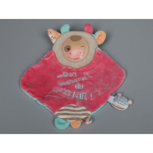 Doudou et Compagnie vache plat bouille rose vert Bon comme du P tit Lait