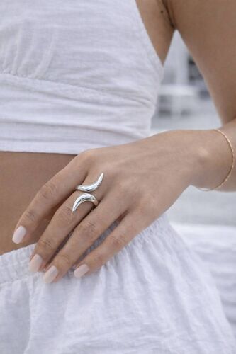 Bague Argenté En Acier Inoxydable