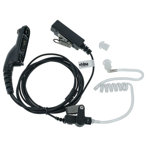 vhbwOreillette compatible avec Motorola XPR 6580, XPR 6550, XPR 7380, XPR 7350 radio talkie-walkie avec microphone PTT, câble acoustique
