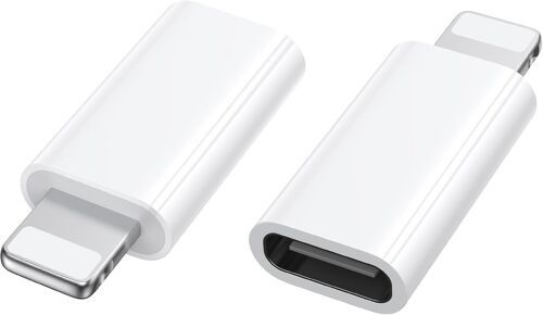 Adaptateur Lightning vers USB C 2 Pièces(Pas pour Audio/Clé USB/Écouteurs), Adaptateur USB-C vers Lightning Compatible pour iPhone 15/16 Pro/16 Pro Max/16 Plus, iPad Pro/Air (Blanc)