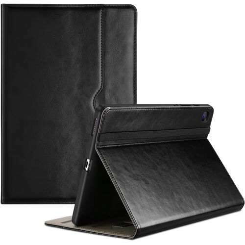 Coque Protection pour Galaxy Tab S6 Lite 10,4 Pouces (2020/2024) SM-P620/P625/P610N/P615/P610 en Cuir PU de Qualité Supérieure avec Support et Emplacement pour Cartes et Documents -Noir
