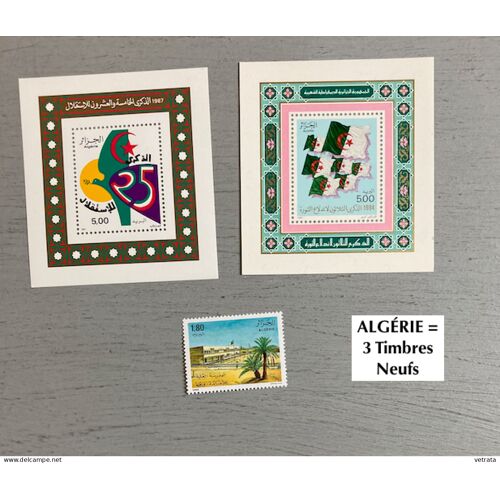 Algérie = 3 Timbres Neufs