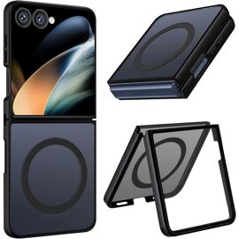 KALANKA-Coque pour Samsung Galaxy Z Flip 7 Ultra Fine Anti-Traces - Toucher Soyeux - Anneau Magnétique Charge Rapide - Noir