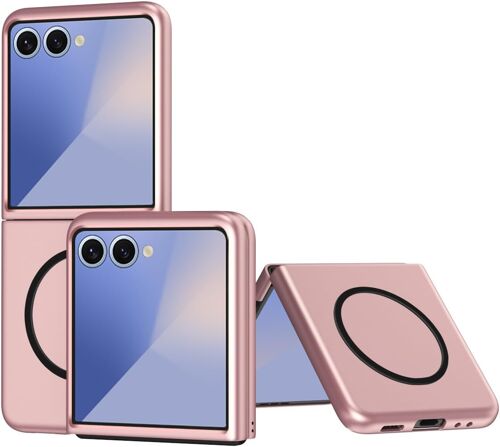 KALANKA-Coque pour Samsung Galaxy Z Flip 7 - Housse Antichoc en PC avec Anneau Magnétique Intégré, Toucher Velouté, Étui - Or Rose