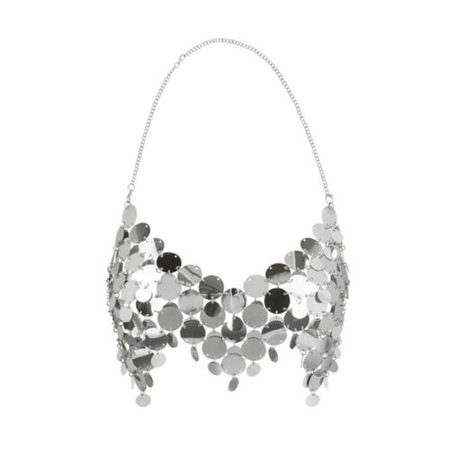 Top Festival Sequins Pastille Argent Glamour Femme