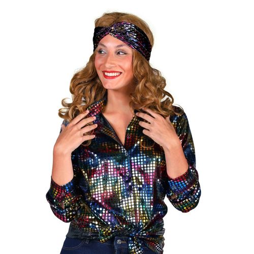 Chemise Disco Sequin Noir Homme