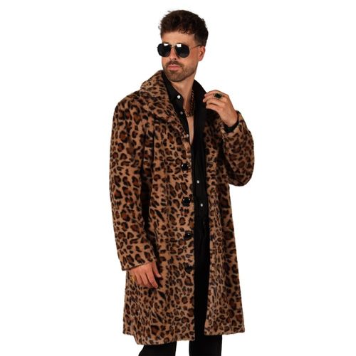 Manteau Long Motif Peau Léopard Homme