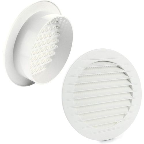 Mkk Grille D'Aération Extérieure - Moustiquaire - Blanc - Gris - Marron - 60, 70, 80, 90, 100, 120, 125, 150 Mm - Diamètre : 100 Mm - 17969