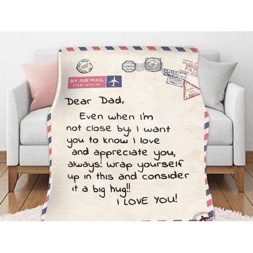 Plaid En Flanelle Pour Papa, Offert Par Sa Fille Ou Son Fils, 70 X 100 Cm