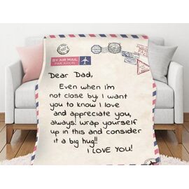 Plaid En Flanelle Pour Papa, Offert Par Sa Fille Ou Son Fils, 70 X 100 Cm