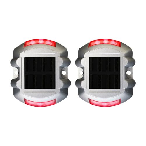 Lot De 2 Lampes Solaires Led Rouges Pour Allée Et Chemin.