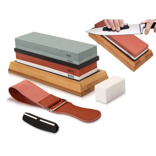 Ensemble De Pierres À Aiguiser Pour Couteaux Wetstone 400/1000 3000/8000 Avec Accessoires