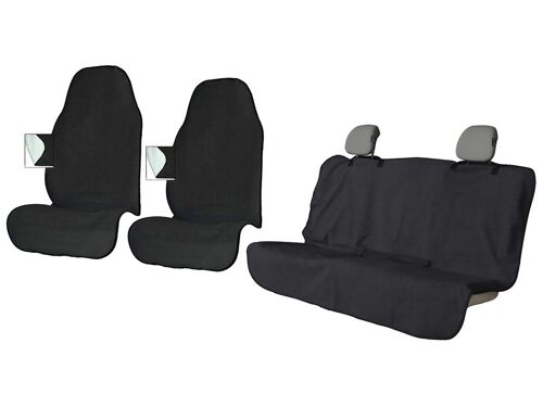 Ensemble de housses de siège auto - Protections avant et arrière - Noir