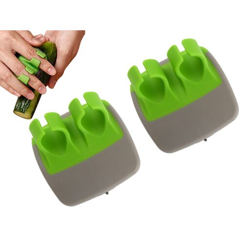 Ensemble D'éplucheurs De Légumes À Doigts - Lot De 2 Outils De Cuisine Verts