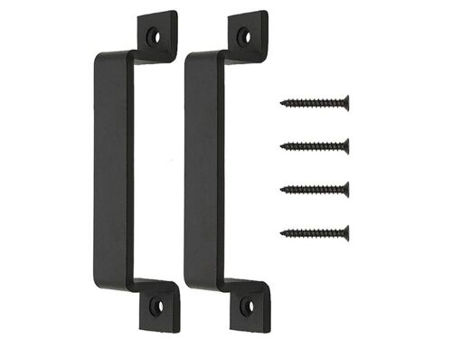 Poignée de porte coulissante en alliage de fer pour portes de grange et armoires - Lot de 2