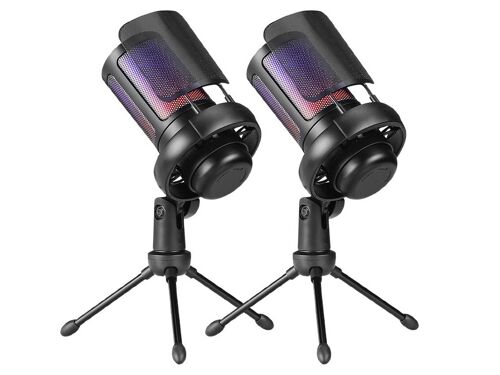 Microphone de jeu USB avec éclairage RGB et trépied