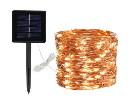 Guirlande Lumineuse Solaire De 300 Led, 32 M, Lumière Chaude, Pour Jardin Extérieur