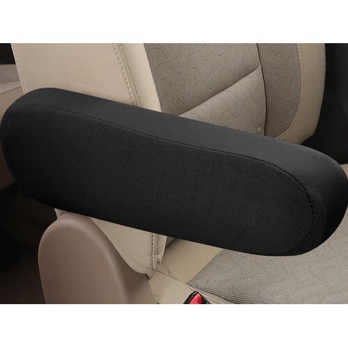 Lot De 2 Housses D'accoudoirs De Voiture En Tissu Élastique Noir Pour Sièges Avant