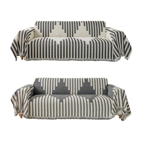 Housse De Canapé Réversible En Chenille Noire 180 X 230 Cm