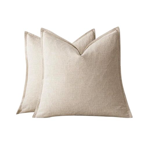 Ensemble De 2 Housses De Coussin En Lin Kaki 45x45cm
