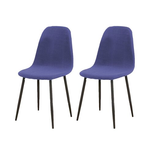 Lot De 2 Housses De Chaise Extensibles Violettes, Imperméables Et Protectrices Pour Siège.