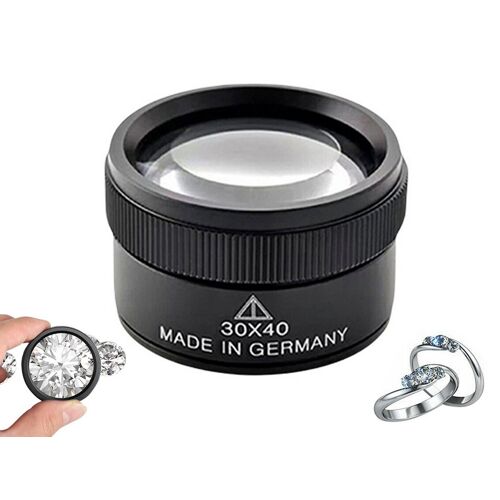 Loupe Grossissante 30x Pour L'inspection De Bijoux Et De Pièces De Monnaie, Lentille Noire De 47 Mm