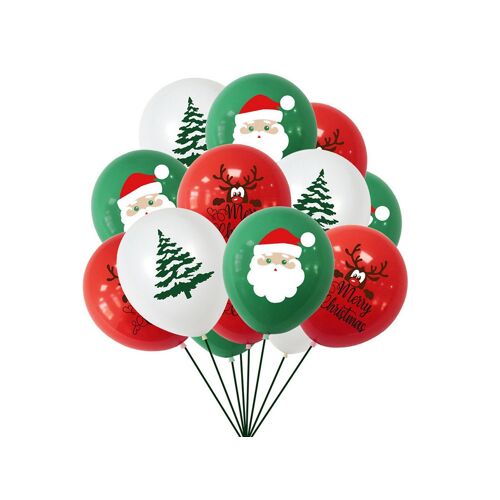 Lot de 30 ballons de Noël Rudolph, Père Noël et sapin pour décoration de fête
