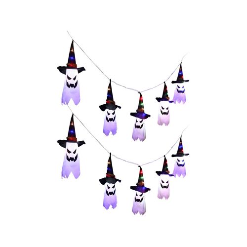 Guirlande Lumineuse Fantôme D'halloween - Lot De 2 Led Clignotantes