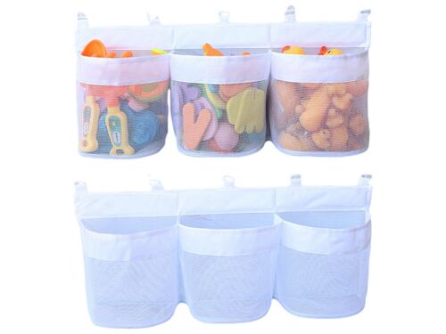 Organisateur De Jouets De Bain Suspendu En Filet Avec Crochets Adhésifs - Lot De 2