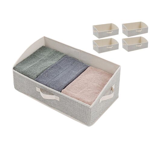 Grands bacs de rangement pour étagères de placard, pour vêtements et couvertures - Beige
