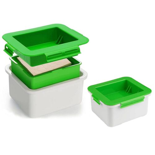 Presse à tofu avec bac de récupération d'eau - Lot de 2