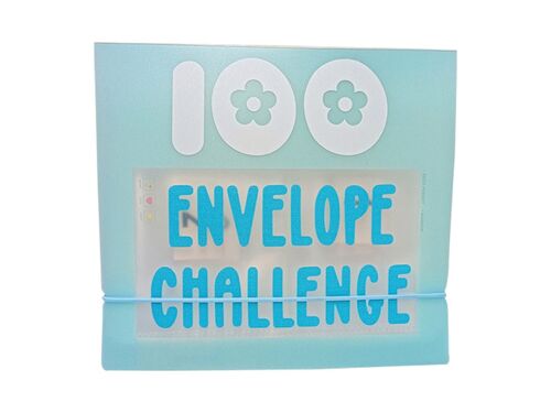 Classeur Budgétaire « Défi Des 100 Enveloppes » Avec 100 Emplacements Pour Fiches - Bleu