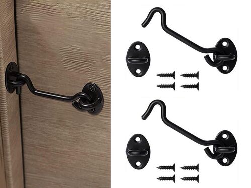 Lot De 2 Loquets À ?illet En Acier Inoxydable Noir De 7,6 Cm (3 Pouces) Pour Portes Et Fenêtres