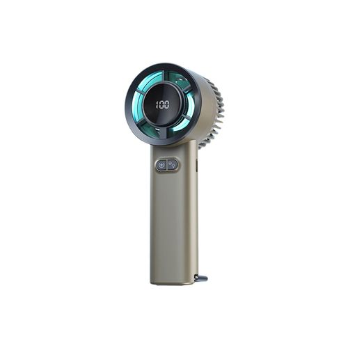 Ventilateur portable USB avec lumières, 100 vitesses, doré