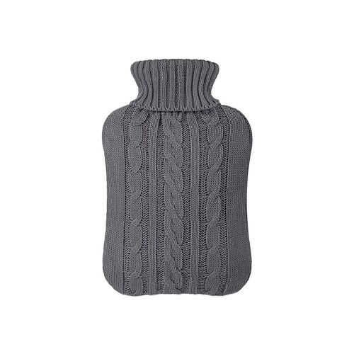 Housse Tricotée Pour Bouillotte 33 X 22 Cm, Gris Foncé