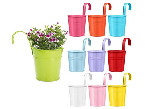 Lot De 10 Pots De Fleurs Suspendus En Métal Avec Crochets Amovibles