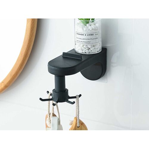 Organisateur mural autocollant noir pour ustensiles de cuisine - Lot de 2