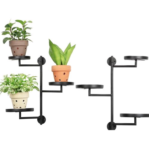 Support Mural Rotatif À 3 Niveaux Pour Plantes En Métal - 2 Pièces
