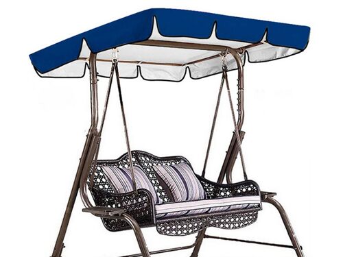 Auvent Bleu Pour Balancelle D'extérieur 2 Places Avec Protection Uv