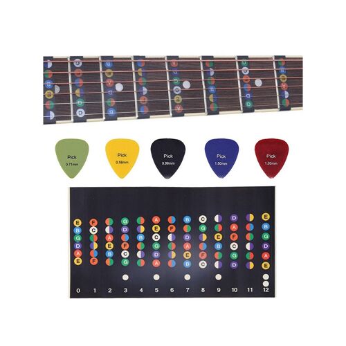 Ensemble De 100 Médiators Et Autocollants Pour Manche De Guitare Pour Débutants