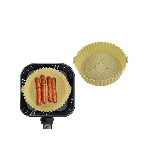 Cuvette réutilisable en silicone pour friteuse à air chaud - Jaune, lot de 3