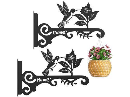 Crochet Mural En Fer Pour Suspendre Plantes, Mangeoires À Oiseaux, Carillons Éoliens - Lot De 2