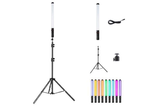 Baguette lumineuse LED RGB avec support pour éclairage photo et vidéo