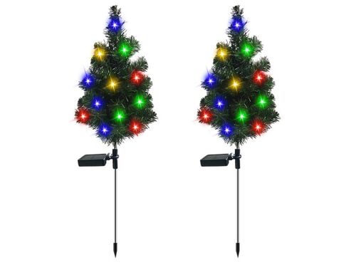 Lot De 2 Guirlandes Lumineuses Solaires Led Pour Sapin De Noël, Jardin Et Allée.