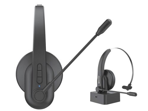 Casque Bluetooth sans fil avec microphone pour appels professionnels