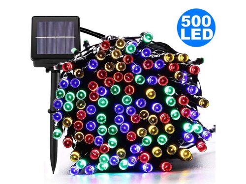 Guirlande Lumineuse Solaire De 500 Led Avec 8 Modes D'éclairage, Étanche, Longueur 52 M