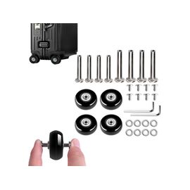 Lot de 4 roues de rechange pour valise, avec axes et vis