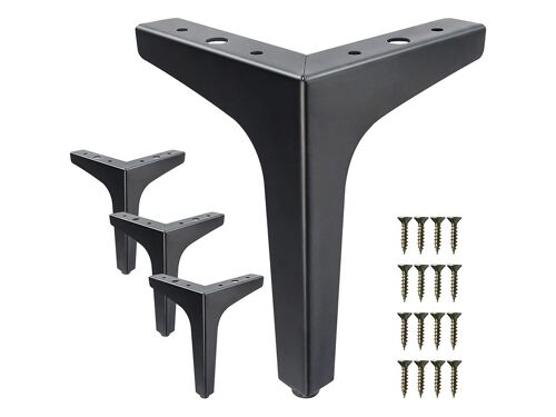 Pieds de meubles triangulaires en métal de rechange pour lit, canapé et armoire