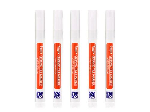 Lot de 5 stylos de réparation de joints de carrelage blancs